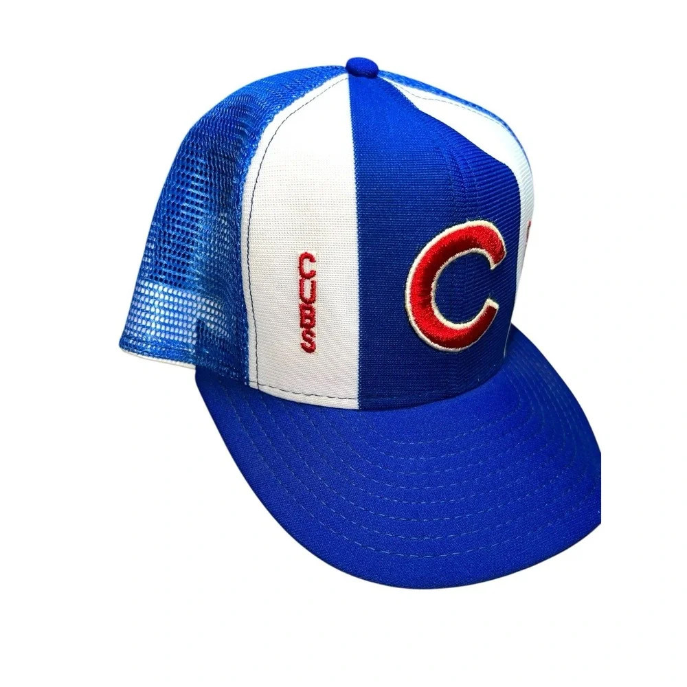Vintage Chicago Cubs MLB Snapback MADE IN USA Adjustable Mesh Back Trucker‎ Hat